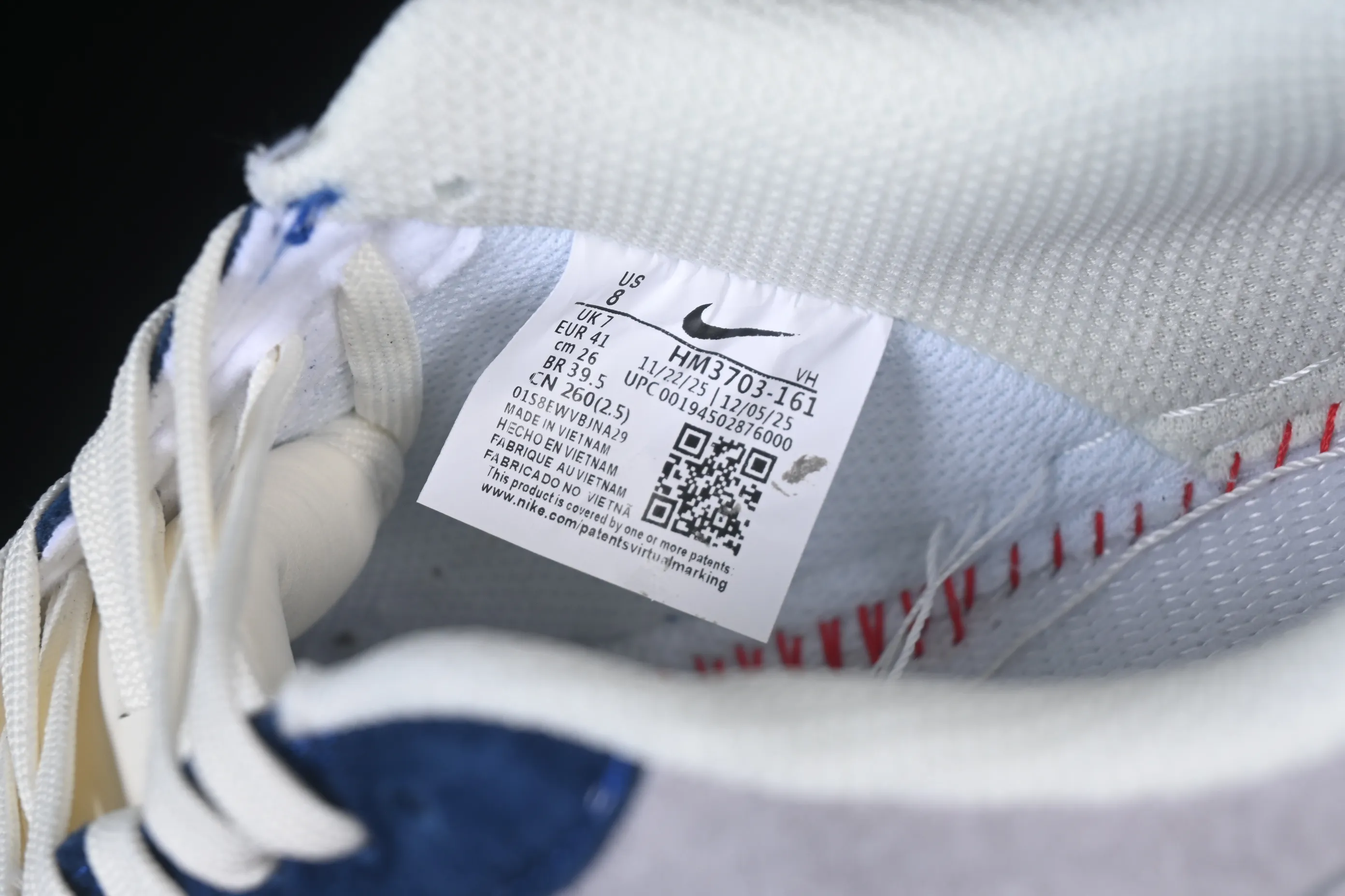 All categories Nk Air Force 1 Air Force series Nk Air Force 1 Low Air Force low-top Nike Air Force 1'07 Low white, gray and blue stitching Air Force 1 low-top casual sneakers HM3703-161
